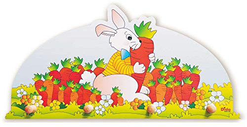 Dida - Lapin, Porte-manteau Mural pour Enfants, Patère Murale en Bois pour la Chambre d'Enfant, Style Montessori, Solution Fonctionnelle pour Organiser et Décorer les Espaces Enfants