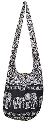 PANASIAM Schultertasche 'Elefant', Schwarz, M