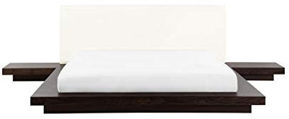 Supply24 since 2004 Designer Bett Japan Stil flaches massives Futonbett Japanisches Holzbett Farbe Nougat/Dunkelbraun mit Lattenrost/Lattenrahmen günstig (180x200 cm)