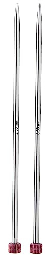 KNIT PRO KP10283 Nova Metal: Knitting Pins: Single Ended: 15cm x 3.50mm, 3.5mm , Silver