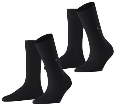 Burlington Damen Socken Everyday Multipack W So Baumwolle einfarbig 2 Paar, Schwarz Black 3000, 36-41