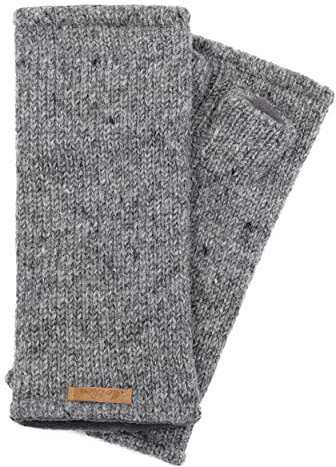 McRon Damen Gestrickte Pulswärmer Reka Mittelgrau 96