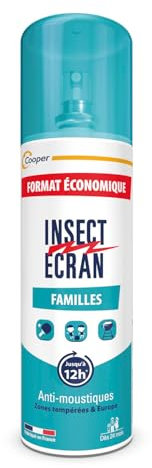 INSECT ECRAN - Anti-moustiques – Efficacité 6h - Spray répulsif peau - Protection contre les piqûres de moustiques - Familles - Made in France - 200 ml