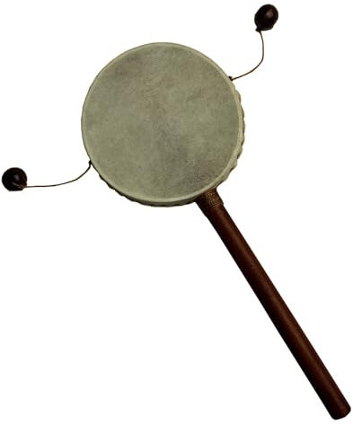 Schütteltrommel Handtrommel Meditation Drehtrommel Trommel Rhythmus Klang Instrument (Groß)