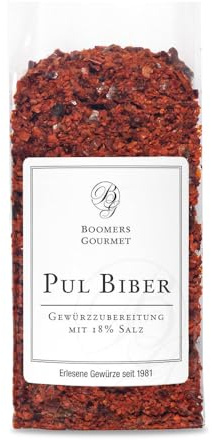 Boomers Gourmet - Pul Biber Gewürz mit Salz und Chiliflocken, Döner Gewürz, Premium Qualität Pul Biber mild, Ideal für Grill und Küche - 100 g