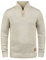 Solid SDPetro Herren Strickpullover Troyer Grobstrick Pullover mit Troyerkragen Rippbündchen Label-Details Baumwollmischung Regular fit, Größe:3XL, Farbe:Oyster Grey (8215)