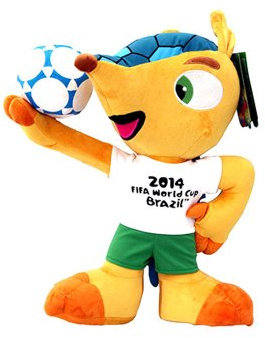FIFA Fuleco Fußballweltmeisterschaft Brasilien 2014 Plüsch Spielzeug mit Ball, 700