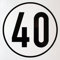 Unbekannt Geschwindigkeitsaufkleber 40 km/h, Hinweisschild für Kraftfahrzeuge (zulässige Höchstgeschwindigkeit), Durchm. 200 mm, zur Anbringung an das Fahrzeug 40 km/h