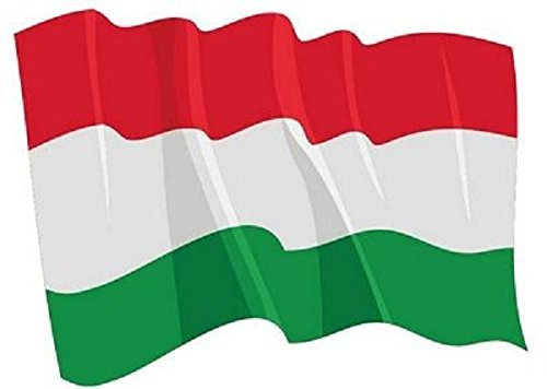 U24 Autoaufkleber wehende Flagge Ungarn 8,5 x 6 cm