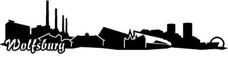 Skyline4u Wolfsburg Aufkleber Skyline Collage 60 x 14cm schwarz