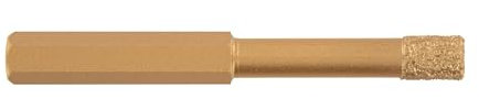 Tivoly 12000920500 Blister de 1 Foret Céram Diamond Dry Technic, Or, Ø 5 mm