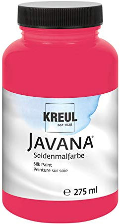 KREUL 8103-275 - Javana Seidenmalfarbe 275 ml, rot, hochpigmentierte und brillante Farbe auf Wasserbasis, mit fließend flüssigem Charakter, dringt tief in die Fasern ein