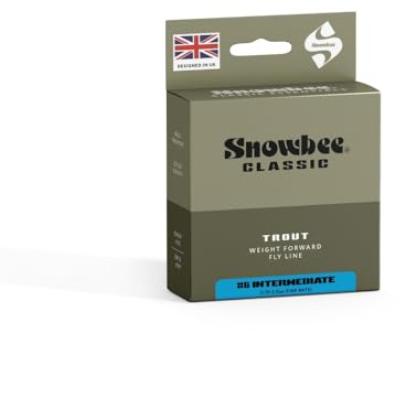 Snowbee Classic Intermediate Fly Line, Mid Blue, 90 ft, Sink Rate 1.75‑2.25 ips, WF5–WF8, Short Head Taper for Stillwater Loch & Reservoir Fishing