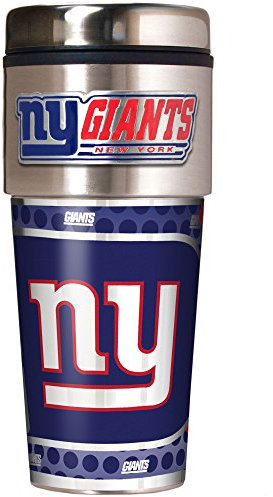 Great American Products NFL New York Giants Reisebecher, Edelstahl, Vinyl, Schwarz, 473 ml