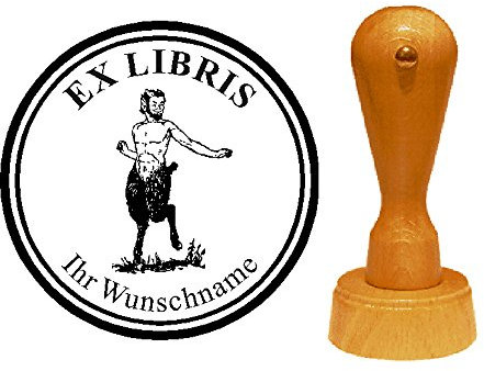 EX LIBRIS EXLIBRIS Stempel FAUN SATYR - ca. Ø 40 mm