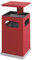 kaiserkraft | Abfallsammler mit Aschereinsatz und Schutzdach | Volumen 72 l | BxHxT 500 x 955 x 500 mm | feuerrot