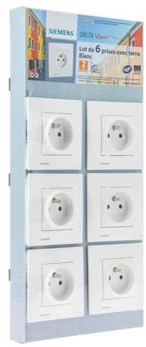 SIEMENS - Lot De 6 Prises 2P+T Blanc - Delta Viva