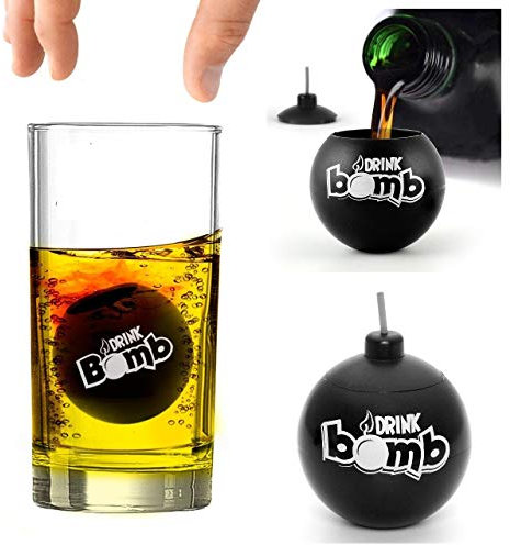 Bar Amigos Novelty Drink Bomb Shots and Cocktail Menu Recipe Ideas Cards, Black, Set of 4, 25 ml - Add to Shot Glasses Ideal for Jagermaister Red Bull Parties