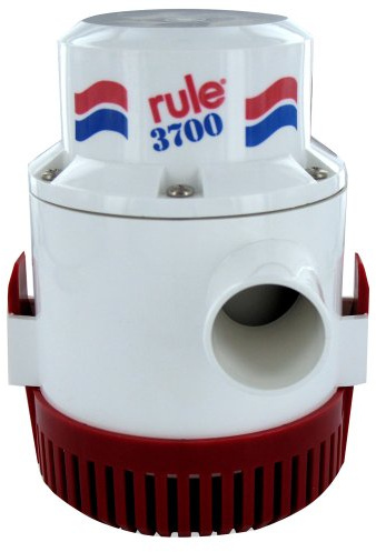 Rule 14A 3700 GPH Heavy Duty Bilge Pump, Non-Automatic, 12 Volt, White/Red