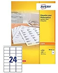 Avery 2.400 Etiketten für Kopierer Monochrom - Druck Kopierer (DP247) 70x36 weiß