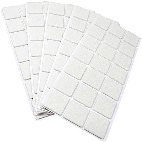 Adsamm® / 105 x Selbstklebende Filzgleiter/Weiß / 30x30 mm/Quadratisch/Möbelgleiter aus Filz mit 3.5 mm Stärke/Möbel- und Bodengleiter