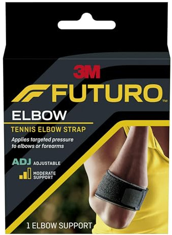 FUTURO Tennis Elbow Strap, Provides Moderate Support to Weak, Sore and Injured Tendons, Adjustable