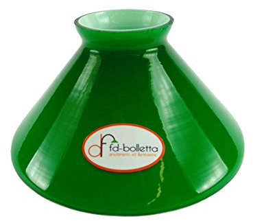 fd-bolletta arredamento e illuminazione abat jour vert pour lampe,verre de rechange,cloche en verre vc4 Dimensions:hauteur 7cm, Ø verre 15cm, Ø bouche extérieure 5,2cm