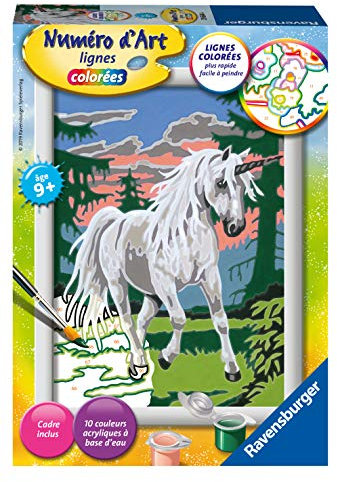 Ravensburger – Numéro d’Art Petit Format – Licorne en forêt – Loisir créatif – Kit de Peinture par numéros – Activité détente et créative – Dès 9 Ans – 29664 – Version française