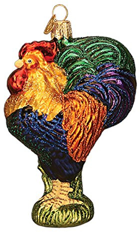 Old World Christmas Farm Animals Glass Blown Ornaments for Christmas Tree Heirloom Rooster