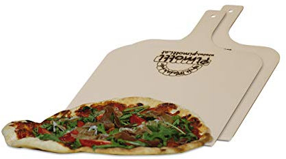 2xPimotti Pizzaschaufel/Brotschaufel/Flammkuchenbrett aus naturbelassenem Sperrholz für Pizzastein