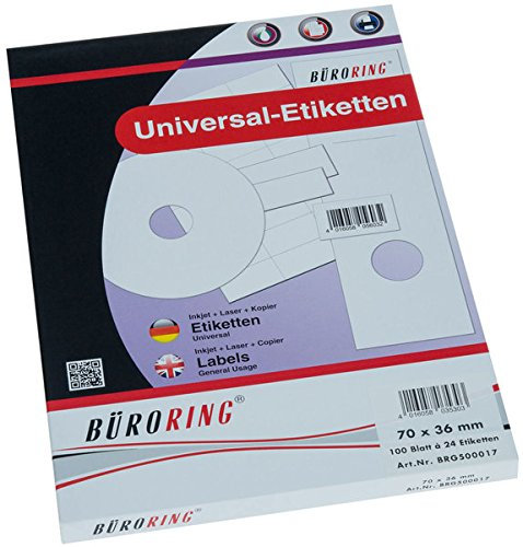 Büroring Etiketten A4/100 Blatt 70x36mm, 2400 Etiketten