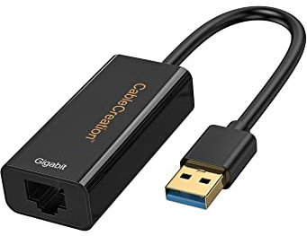 CableCreation USB 3.0 LAN Adapter, USB auf RJ45 10/100/1000 Gigabit Ethernet Adapter, USB 3.0 Netzwerkadapter Kompatibel mit Windows, Mac, MacOs X, Vista, Linux, XP usw. Vergoldeter/Schwarz