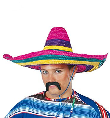 Guirca 13612 – Sombrero mexicano multicolor de paja, talla única