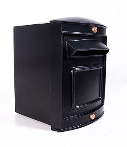 The Sheffield Midnight Black Post Box Letter Box Mail Box - Lockable with Rear Opening Door