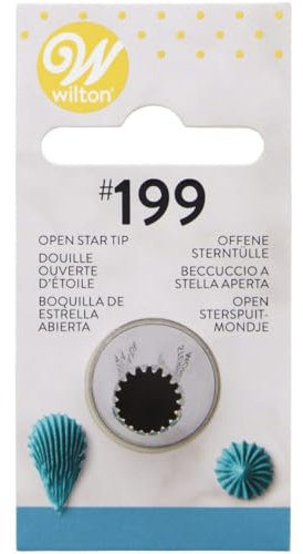 Wilton Douille à Pâtisserie #199 D'Étoile Ouverte, Douille Professionnelle Métallique Buse de Glaçage Réutilisable pour la Décoration de Gateaux, Muffins et de Cupcakes
