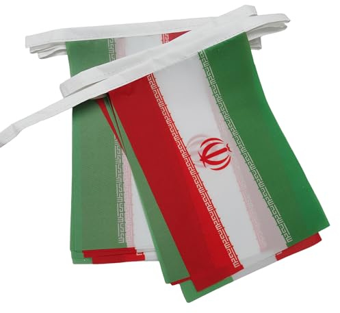 AZ FLAG Iran Bunting 6 m 20 flags Light Polyester 21x15 cm