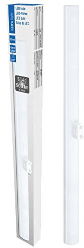 Bombilla LED de 8 W = 60 W, 800 lm, blanco cálido, 2700 K, S14d, 1 casquillo, 50 cm