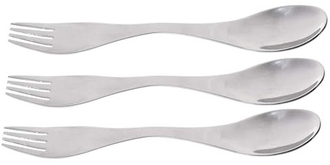 COSMOS Pack of 3 Stainless Steel Sporks for Household Use Camping Travel