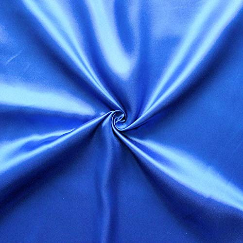 STOFFKONTOR Satin Modestoff Dekostoff - Stoff glänzend - Meterware, Farbe Royal-Blau - zum Nähen von Bekleidung, Tischdekorationen, Homeaccessoires uvm.