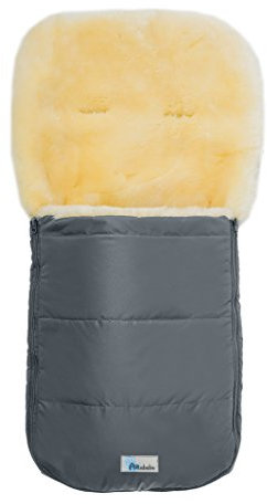 Altabebe MT2200LP-64 Winter Lammfellfußsack für Kinderwagen Nordkap Kollektion 12-36 monate, dunkelgrau
