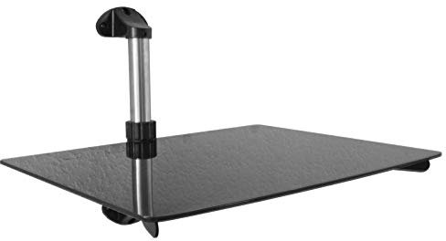 Drall Wandregal Hängeregal schwarz Wandmontage mit Glasplatte 35 x 28 cm für Wohnzimmer, Büro, Schlafzimmer Modell: GL7