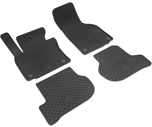 WALSER DirtGuard Gummi Fussmatten Auto für Skoda Octavia II/VW Jetta III 2004-2013, VW Golf V 2003-2010, VW Golf VI 2008-2014, 100% passgenaue Auto Fußmatten, Gummimatten Auto