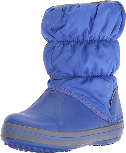 Crocs Unisex Bambino Winter Puff Boot Kids Stivale, Cerulean Blue/Light Grey, 24/25 EU