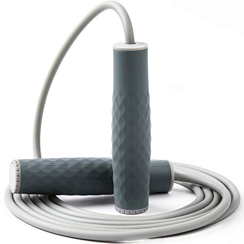 Corda per saltare ponderata per allenamento, 0,5 kg, corda per saltare professionale con lunghezza regolabile e impugnature comode in silicone, per adulti, fitness, donne, uomini, bambini, cardio