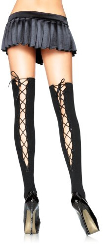 LEG AVENUE Vampir Hexen Overknee Strümpfe mit Schnürung