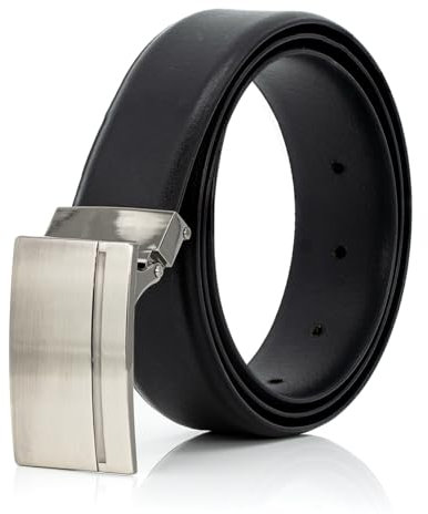 LINDENMANN Leder-Gürtel Herren 35 mm breit, Gürtel Herren Vollrindleder schwarz, Größe/Size:100