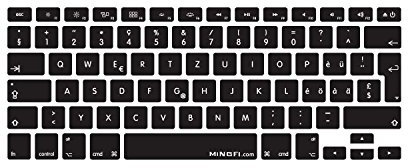MiNGFi Swiss Silikon Tastatur Schutz Abdeckung für MacBook Pro/Air (2008-2015) Modell A1278 A1286 A1369 A1398 A1425 A1466 A1502 EU/ISO Tastaturlayout - Schwarz