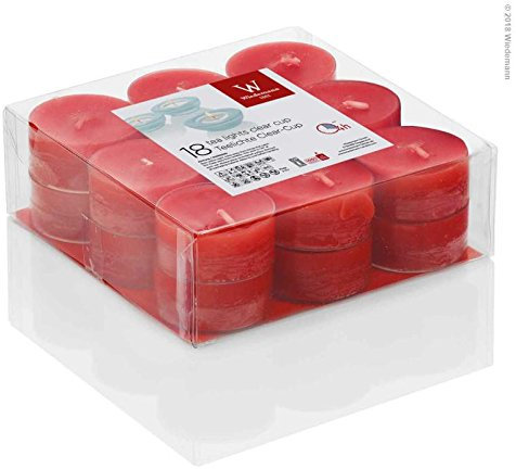 18er Teelichte PC Cup 4 Stunden Rubin Rot 18 x 38 mm, im klarer Hülle in Premium Qualität