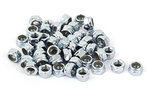 sourcing map 3/16 -24 zincato Autobloccante nylon Inserire Hex Serratura Nut 50pz