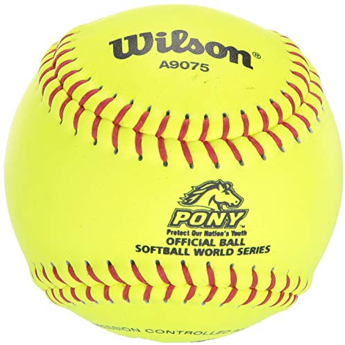 Wilson A9075 Pony League Softball (12 Stück), Optisches Gelb, 12-Inch
